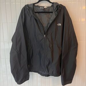 The North Face Black Hooded Windbreaker Jacket Mens XL Packable Nylon